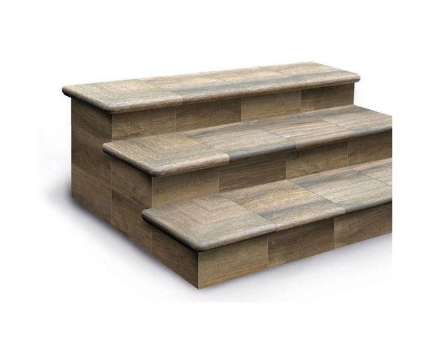 Клинкерная фронтальная ступень Exagres Peldano Forest Moka 33x33x4 - изображение 4