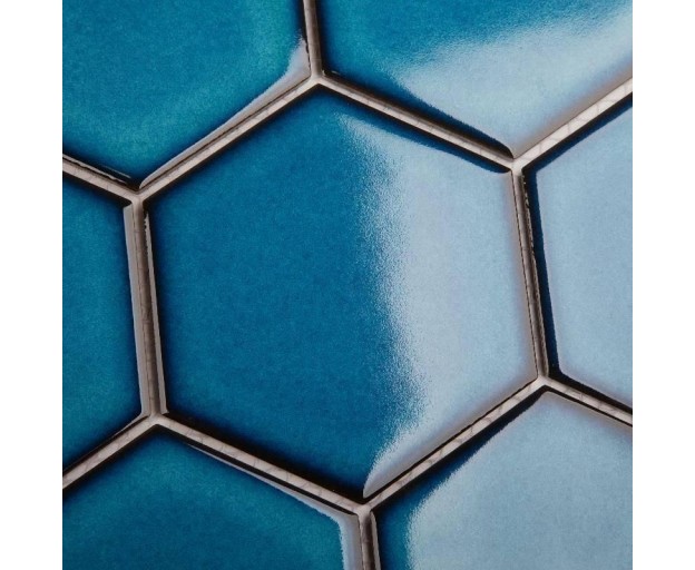 Мозаика StarMosaic Geometry Hexagon Big Deep Blue Glossy 95x110 - изображение 1