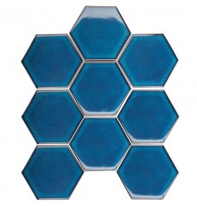 Мозаика StarMosaic Geometry Hexagon Big Deep Blue Glossy 95x110