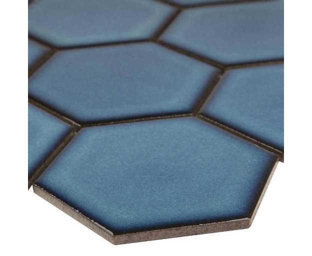 Мозаика StarMosaic Geometry Hexagon Big Deep Blue Glossy 95x110 - изображение 2