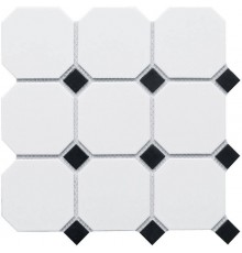 Мозаика StarMosaic Geometry Octagon Big White-Black Matt