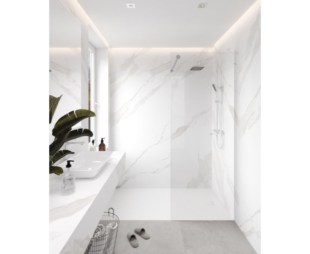 Душевой поддон (Литьевой мрамор) Starohome Cosmo White Matt 160x90x3 - изображение 3