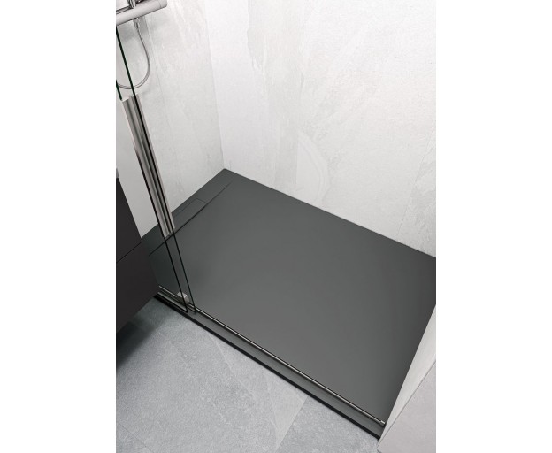 Душевой поддон (Литьевой мрамор) Starohome Nordic Black Matt 100x90x3 - изображение 2