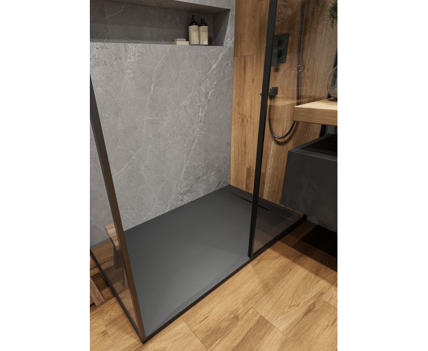 Душевой поддон (Литьевой мрамор) Starohome Nordic Black Matt 180x90x3 - изображение 1