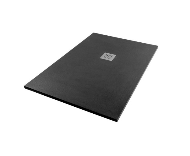 Душевой поддон (Литьевой мрамор) Starohome Solid Black Matt 100x90x2,4