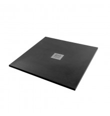 Душевой поддон (Литьевой мрамор) Starohome Solid Black Matt 80x80x2,4