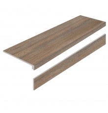 Ступень L керамогранит Staro Amazon Wood Natural 32x120 Matt с подступенником