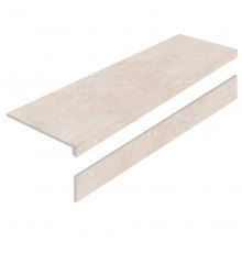 Ступень L керамогранит Staro Limestone Crema 32x120 As Matt с подступенником