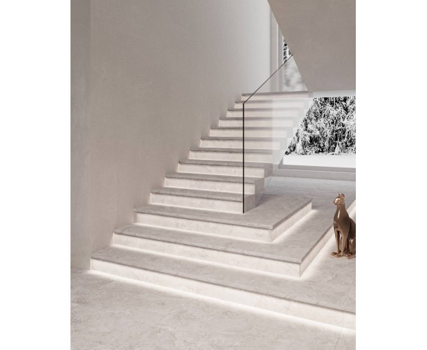 Ступень L керамогранит Staro Mystical Charm Bianco 32x120 As Matt с подступенником - изображение 2