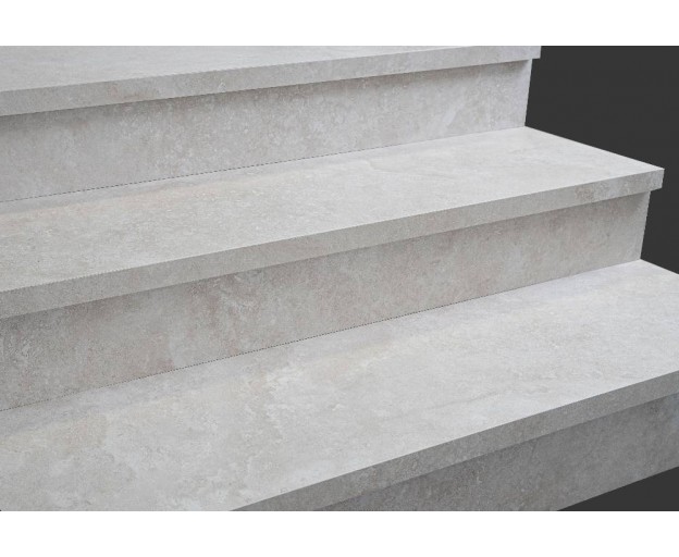 Ступень L керамогранит Staro Mystical Charm Bianco 32x120 As Matt с подступенником - изображение 1