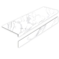 Ступень L керамогранит Staro Statuario Calipso 32x120 As Matt с подступенником