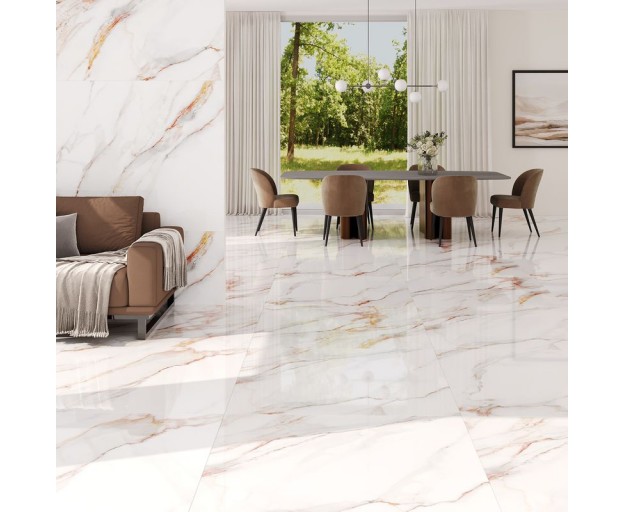 Керамический слэб StaroSlabs Beldia Bianco Elegance Polished 120x120 - изображение 3