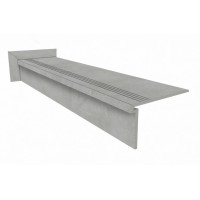 Ступень из керамогранита Vitra MicroCement Серый Матовый 33x120+подступенок 15x120