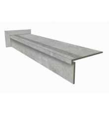 Ступень из керамогранита Vitra Quarstone Серый 33x120+подступенок 15x120