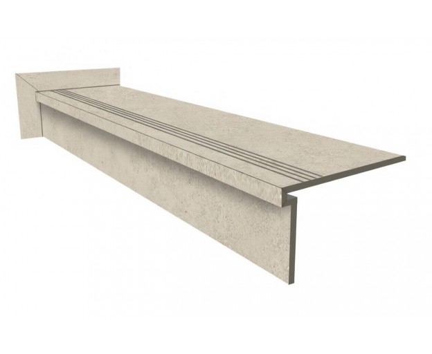 Ступень из керамогранита Vitra StoneSystem Терра Кремовый 33x120+подступенок 15x120