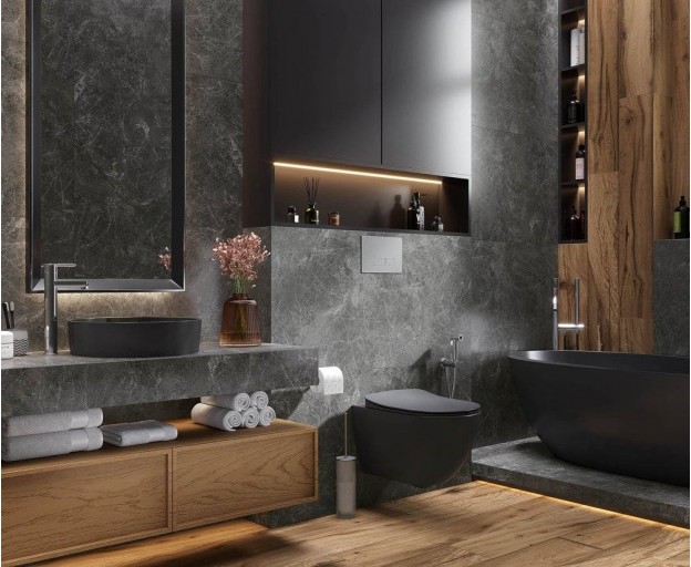 Керамогранит Laparet Runa Nero Структурный 60x60 - изображение 2