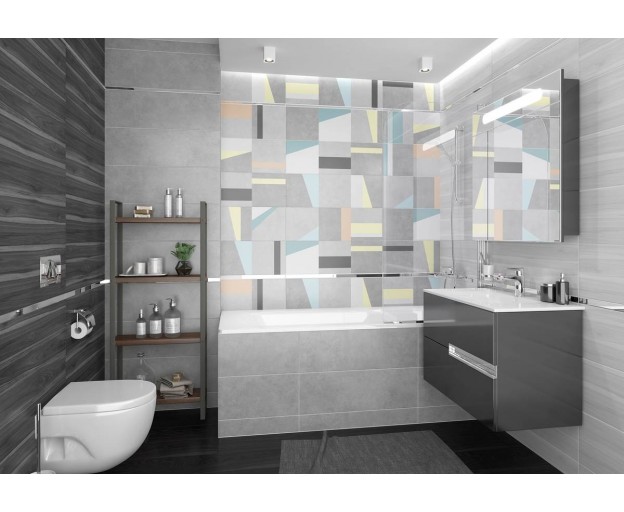 Керамическая плитка Laparet Cement белый 25x75 - изображение 7