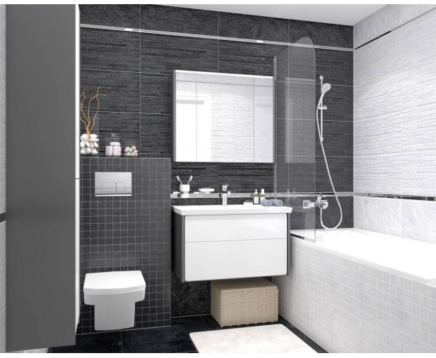 Плитка настенная Laparet Hard чёрный 30x60 - изображение 4